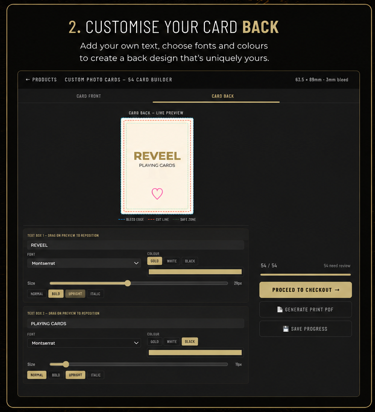 2. Customise Your Card Back